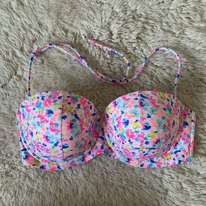 Aerie floral bandeau swimsuit top